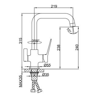 Смеситель для кухни Frap F4362 черный